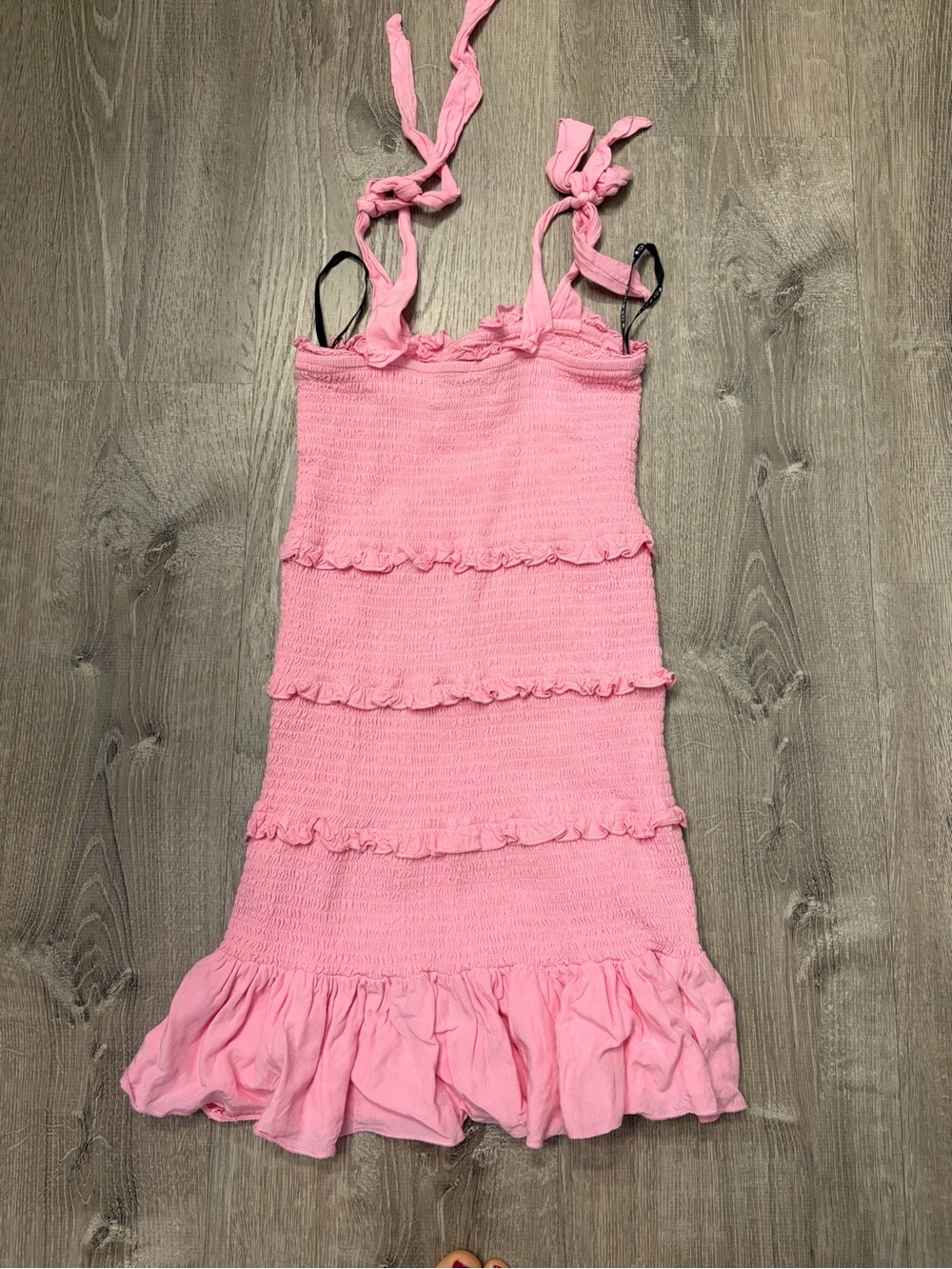 Girls' Katie J NYC Pink Smocked Ruffle Dress- Size Large- Pre-owned